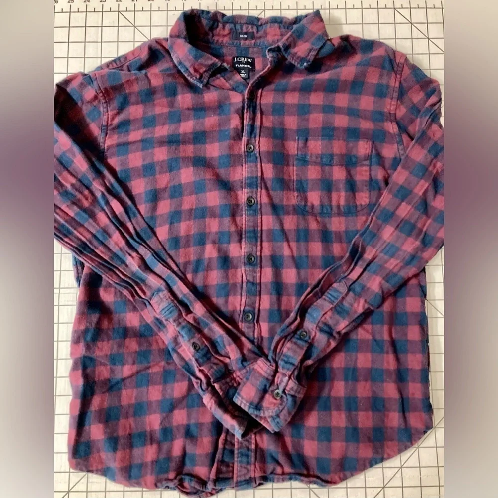 J. Crew Women’s X-Large Slim Fit Flannel Button‎ Down Shirt